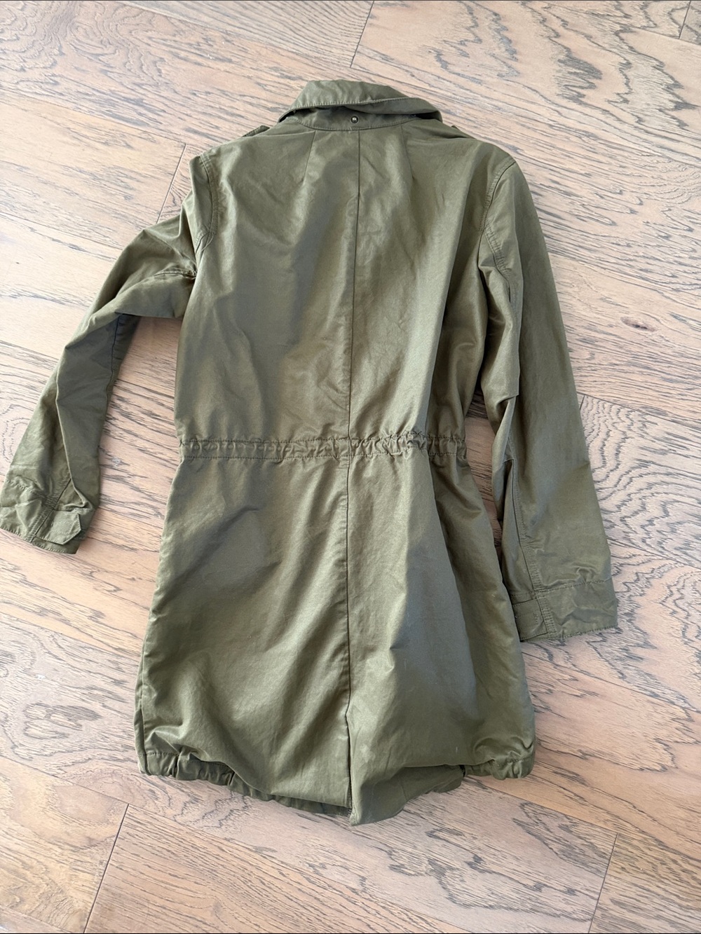 Olive Drawstring Utility Anorak Jacket - Picture 2 of 5